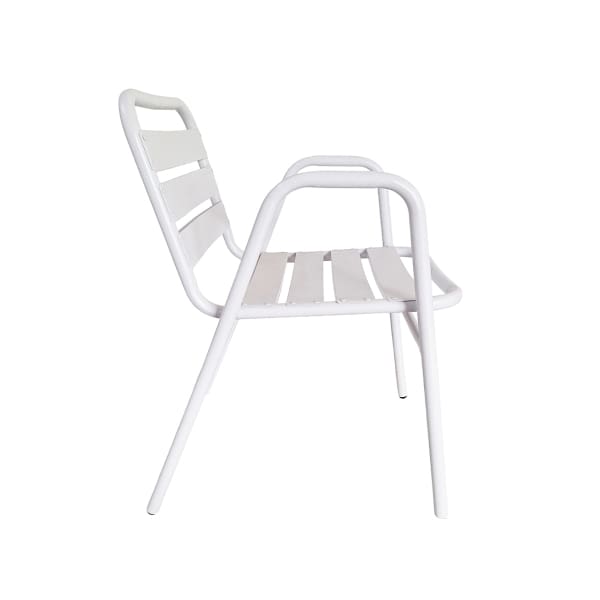This is a product image of Kochi Outdoor 2 Chairs & Coffee Table Set in White. It can be used as an Outdoor Furniture.