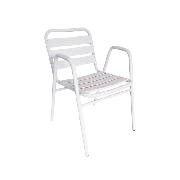 This is a product image of Kochi Outdoor 2 Chairs & Coffee Table Set in White. It can be used as an Outdoor Furniture.