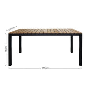 This is a product image of Havana 1.5m Table 6 Chair Dining Set. It can be used as an Outdoor Furniture.