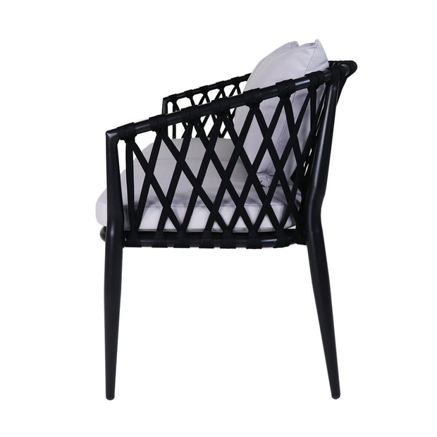 This is a product image of Orgo Sofa Loveseat Grey Cushions (SALE). It can be used as an Outdoor Furniture.