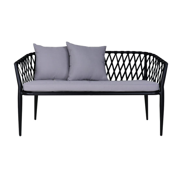This is a product image of Orgo Sofa Loveseat Grey Cushions (SALE). It can be used as an Outdoor Furniture.
