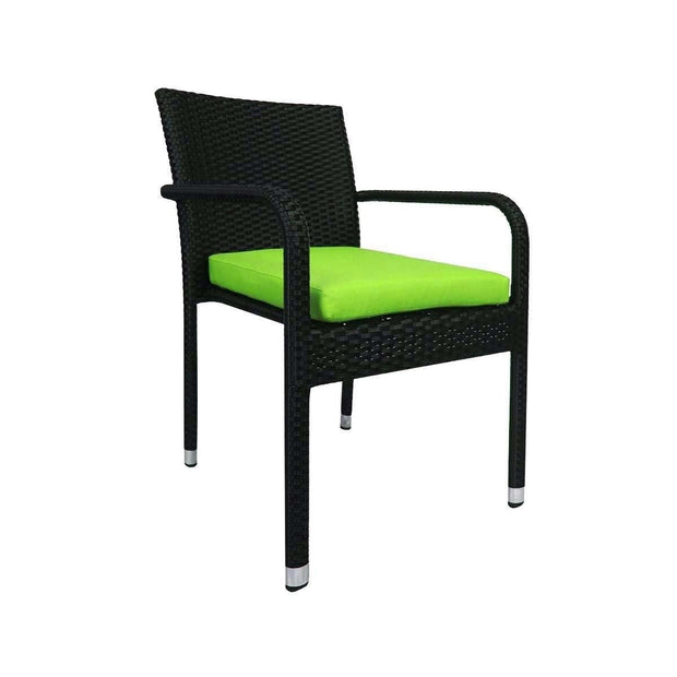 This is a product image of Palm 2 Chair Dining Set Green Cushion. It can be used as an Outdoor Furniture.