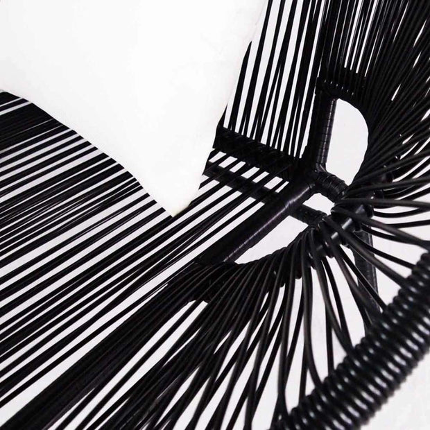 This is a product image of Shelton Loveseat 2 White Pillows. It can be used as an Outdoor Furniture.