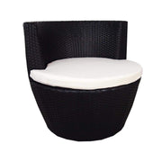 This is a product image of Stackable Patio Set White Cushion. It can be used as an Outdoor Furniture