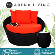 This is a product image of Round Sofa with Coffee Table Set. It can be used as an Outdoor Furniture.