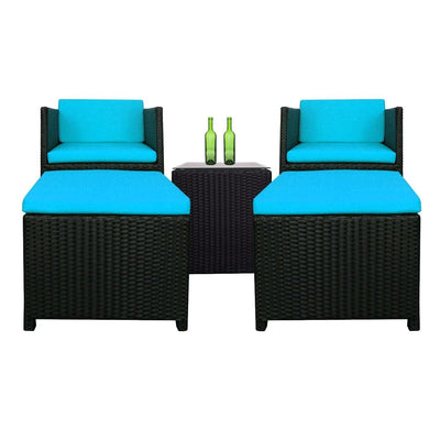 This is a product image of Splendor Armchair Set Blue Cushions (OPEN BOX SALE). It can be used as an Outdoor Furniture