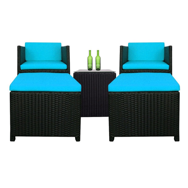 This is a product image of Splendor Armchair Set Blue Cushions (OPEN BOX SALE). It can be used as an Outdoor Furniture