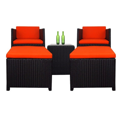 This is a product image of Splendor Armchair Set Orange Cushions (OPEN BOX SALE). It can be used as an Outdoor Furniture