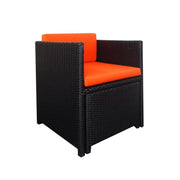 This is a product image of Splendor Armchair Set Orange Cushions (OPEN BOX SALE). It can be used as an Outdoor Furniture
