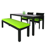 This is a product image of Addison 4 Pcs Dining Set Green Cushions. It can be used as an Outdoor Furniture.