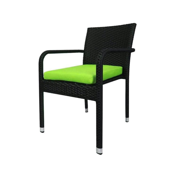 This is a product image of Addison 4 Pcs Dining Set Green Cushions. It can be used as an Outdoor Furniture.