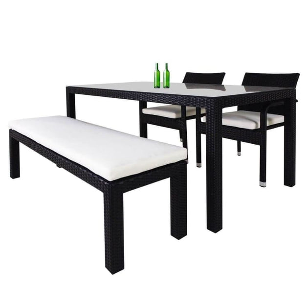 Addison 4 Pcs Dining Set White Cushions - Arena Living