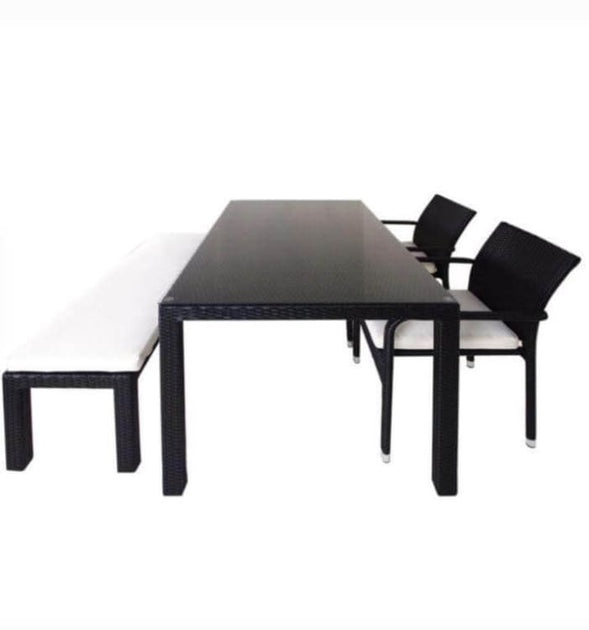 Addison 4 Pcs Dining Set White Cushions - Arena Living