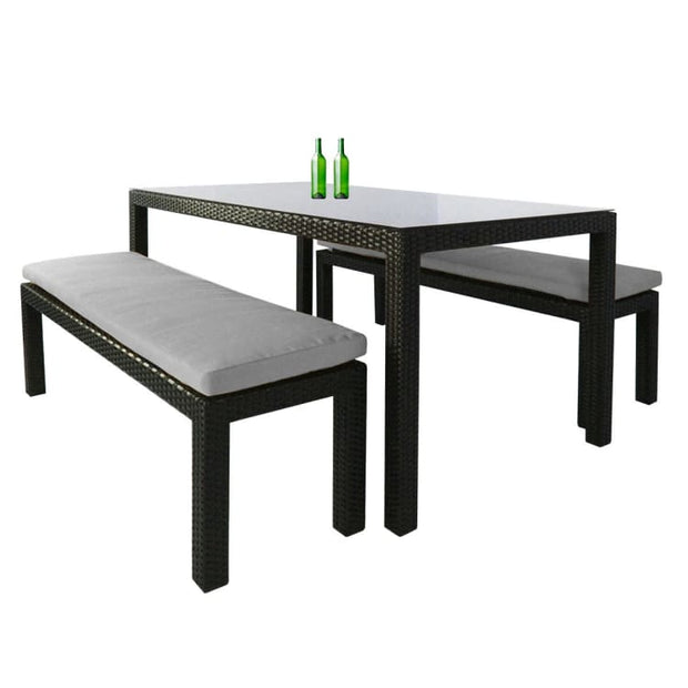 This is a product image of Bondi 3 Pcs Dining Set Grey Cushion. It can be used as an Outdoor Furniture.