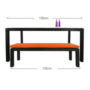 This is a product image of Bondi 3 Pcs Dining Set Orange Cushion. It can be used as an Outdoor Furniture.
