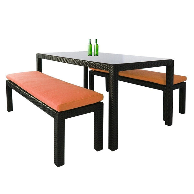 This is a product image of Bondi 3 Pcs Dining Set Orange Cushion. It can be used as an Outdoor Furniture.