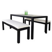 This is a product image of Bondi 3 Pcs Dining Set White Cushion. It can be used as an Outdoor Furniture.