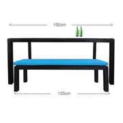 This is a product image of Bondi Outdoor Bench Blue Cushion. It can be used as an Outdoor Furniture.