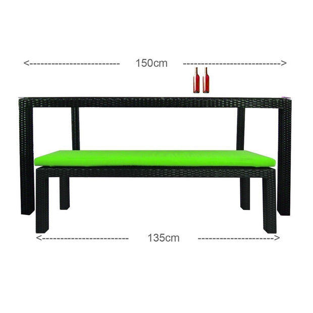 This is a product image of Bondi Outdoor Bench Green Cushion. It can be used as an Outdoor Furniture.