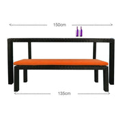 This is a product image of Bondi Outdoor Bench Orange Cushion. It can be used as an Outdoor Furniture.