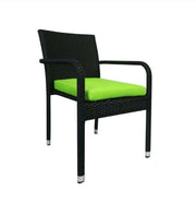 This is a product image of Boulevard 4 Chair Dining Set Green Cushions. It can be used as an Outdoor Furniture.