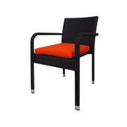 This is a product image of Boulevard 4 Chair Dining Set Orange Cushions. It can be used as an Outdoor Furniture.