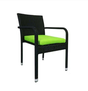 This is a product image of Boulevard 6 Chair Dining Set Green Cushions. It can be used as an Outdoor Furniture.