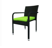 This is a product image of Boulevard 6 Chair Dining Set Green Cushions. It can be used as an Outdoor Furniture.