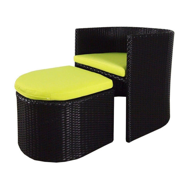 This is a product image of Caribbean Patio Set Green Cushion. It can be used as an Outdoor Furniture