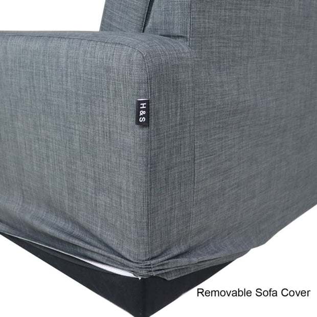 This is a product image of Carine 3 Seater L Shape LEFT Side when Seated - Grey. It can be used as an.