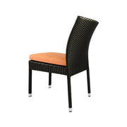 This is a product image of Casa 4 Chair Dining Set Orange Cushion. It can be used as an Outdoor Furniture.