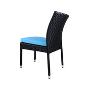 This is a product image of Casa 6 Chair Dining Set Blue Cushion. It can be used as an Outdoor Furniture.