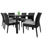 This is a product image of Casa 6 Chair Dining Set Grey Cushion. It can be used as an Outdoor Furniture.
