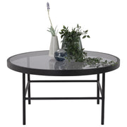 This is a product image of Cashel Round Coffee Table in Glass Top. It can be used as an Coffee Table.