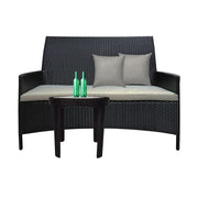 This is a product image of Costa Loveseat + Coffee Table Grey Cushions. It can be used as an Outdoor Furniture.