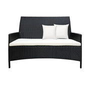 This is a product image of Costa Loveseat White Cushions. It can be used as an Outdoor Furniture.