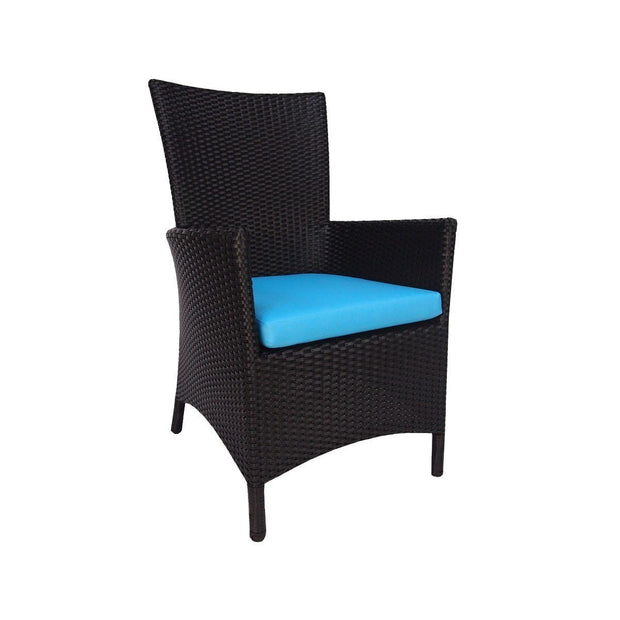 This is a product image of Costa Single Armchair Blue Cushions. It can be used as an Outdoor Furniture.