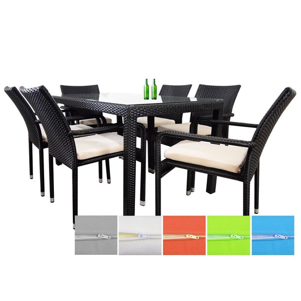 This is a product image of Cushion Covers + Insert for Boulevard 6 Chair Dining Set. It can be used as an Cushions for Outdoor Furniture.