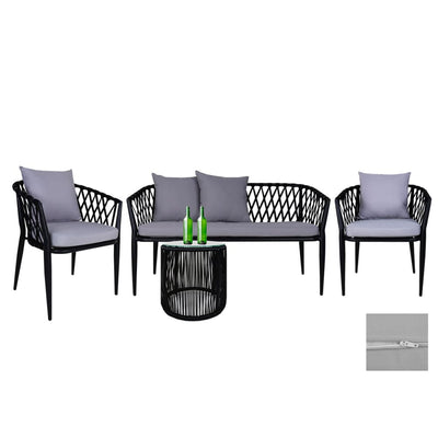 This is a product image of Cushion Covers + Insert for Orgo 2+1+1 Seater Set Gey Cushion. It can be used as an Cushions for Outdoor 