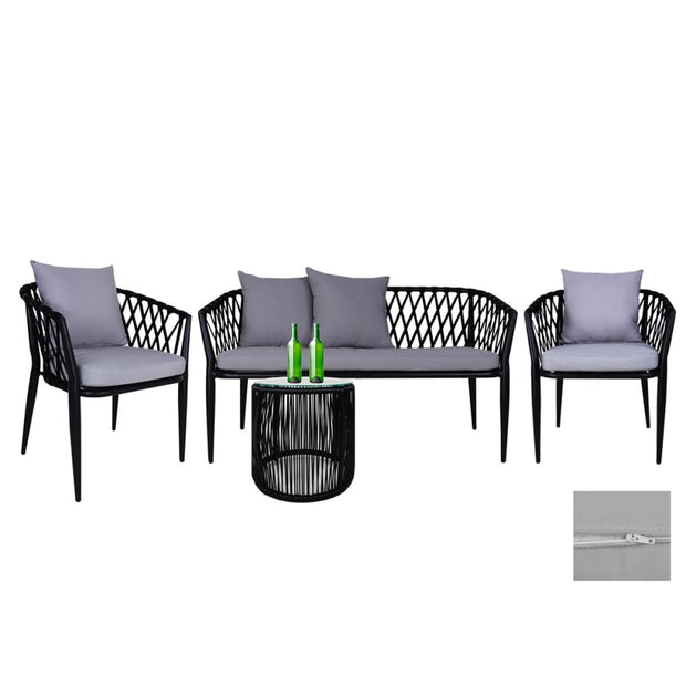 This is a product image of Cushion Covers + Insert for Orgo 2+1+1 Seater Set Gey Cushion. It can be used as an Cushions for Outdoor 