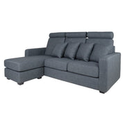 This is a product image of Darah L Shape RIGHT Side when Seated - Grey. It can be used as an.