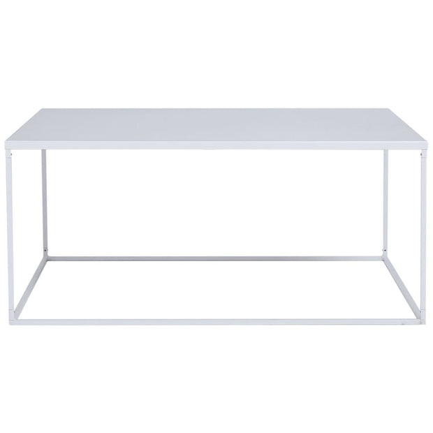 This is a product image of Darnell Coffee Table in Matt White Epoxy. It can be used as an.