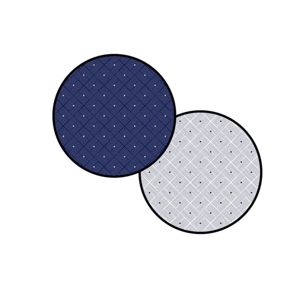 This is a product image of Ease Round Reversible Mat - Blue. It can be used as an Home Accessories.