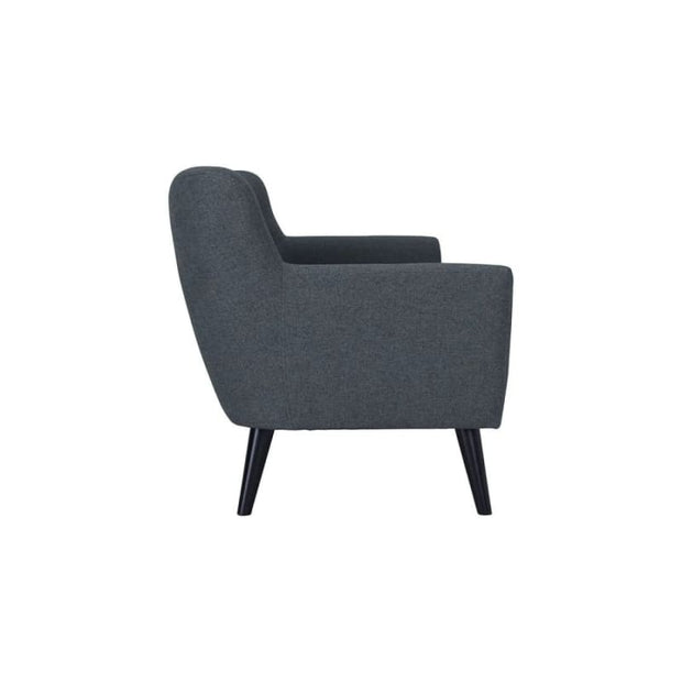 This is a product image of Eclipse 3 Seater Sofa with Black Colour Leg Battleship Grey. It can be used as an.