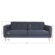 This is a product image of Eddie 3 Seater Sofa Dark Grey (OPEN BOX). It can be used as an Sofa.