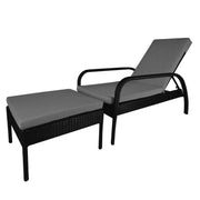 This is a product image of Ferraria Sunbed Grey Cushion + Coffee Table. It can be used as an Outdoor Furniture.