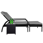 This is a product image of Ferraria Sunbed Grey Cushion + Coffee Table. It can be used as an Outdoor Furniture.