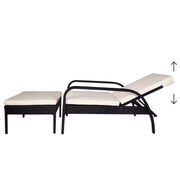 This is a product image of Ferraria Sunbed White Cushion + Coffee Table. It can be used as an Outdoor Furniture.
