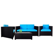 This is a product image of Fiesta Sofa Set II Blue Cushions. It can be used as an Outdoor Furniture.
