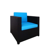 This is a product image of Fiesta Sofa Set II Blue Cushions. It can be used as an Outdoor Furniture.